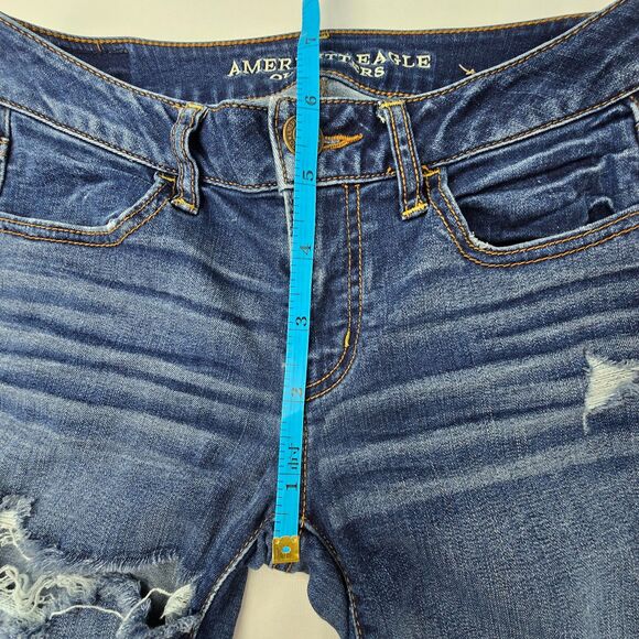 American Eagle Outfitters Jegging distressed medium blue wash size 4 - Picture 6 of 7